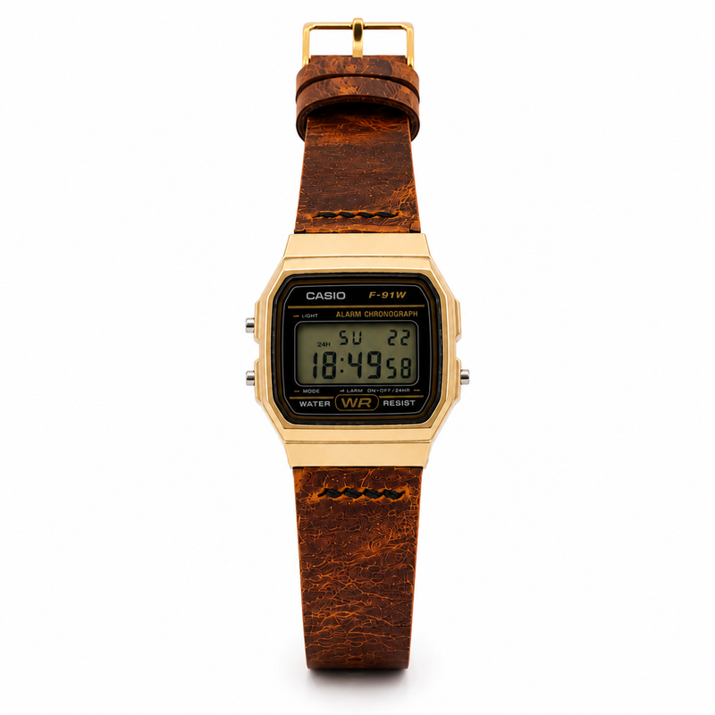 Casio Deri Kordonlu F-91WM-9ADF by PinWatches